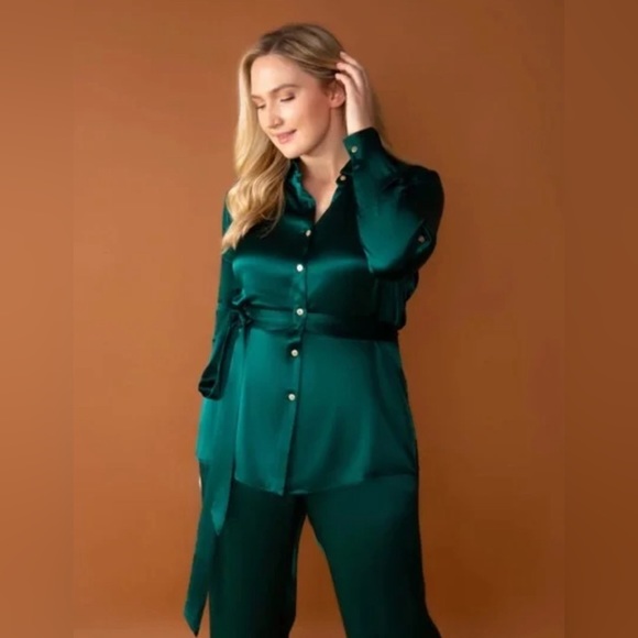 Chloe Kristyn Bettina Top in emerald green - size medium - new with tags - Picture 4 of 10